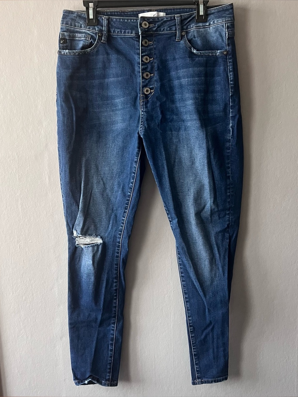Kancan Distressed High rise Button Fly Skinny Jeans Size 15/31